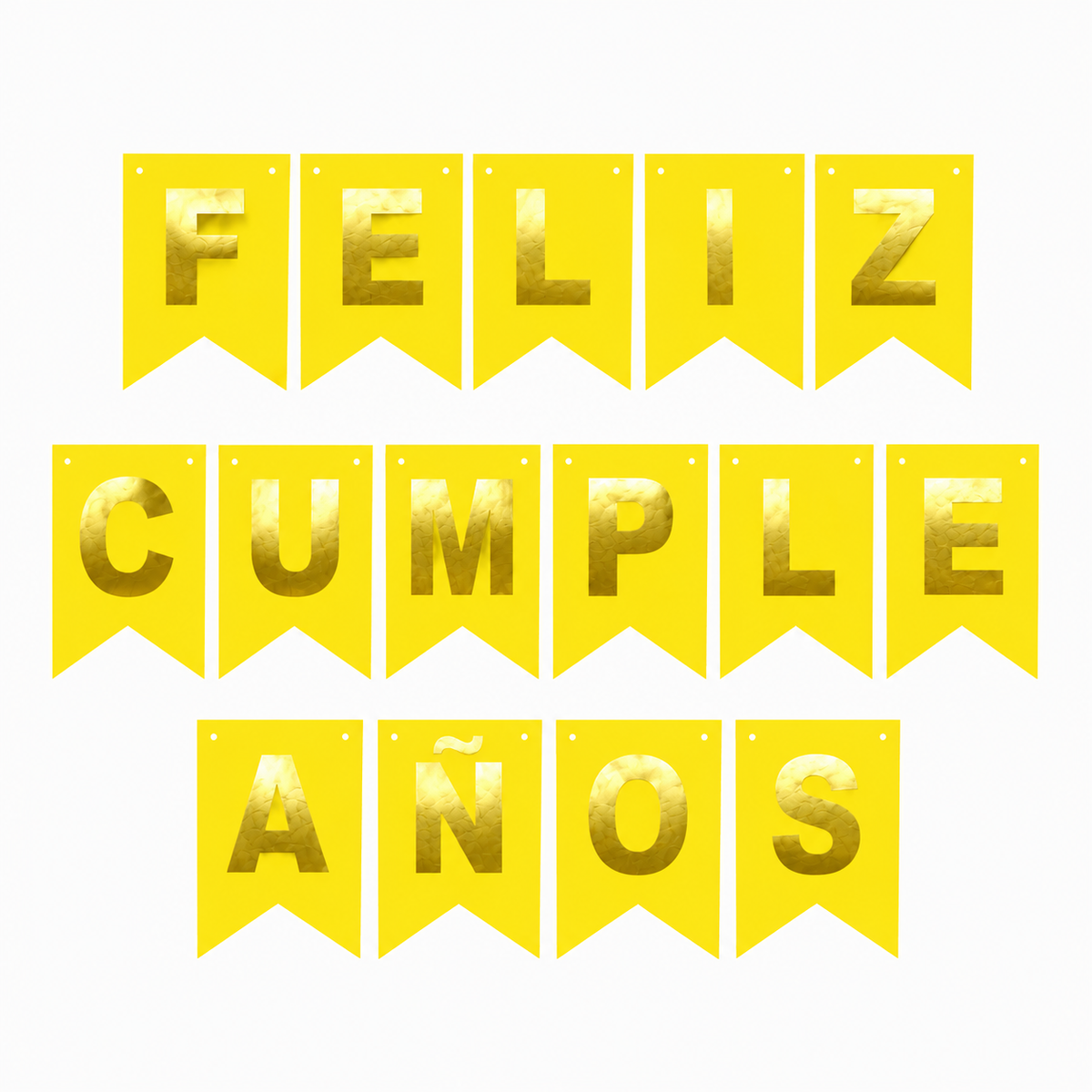 GUIRNALDA FELIZ CUMPLEAÑOS FLUOR AMARILLO X1U