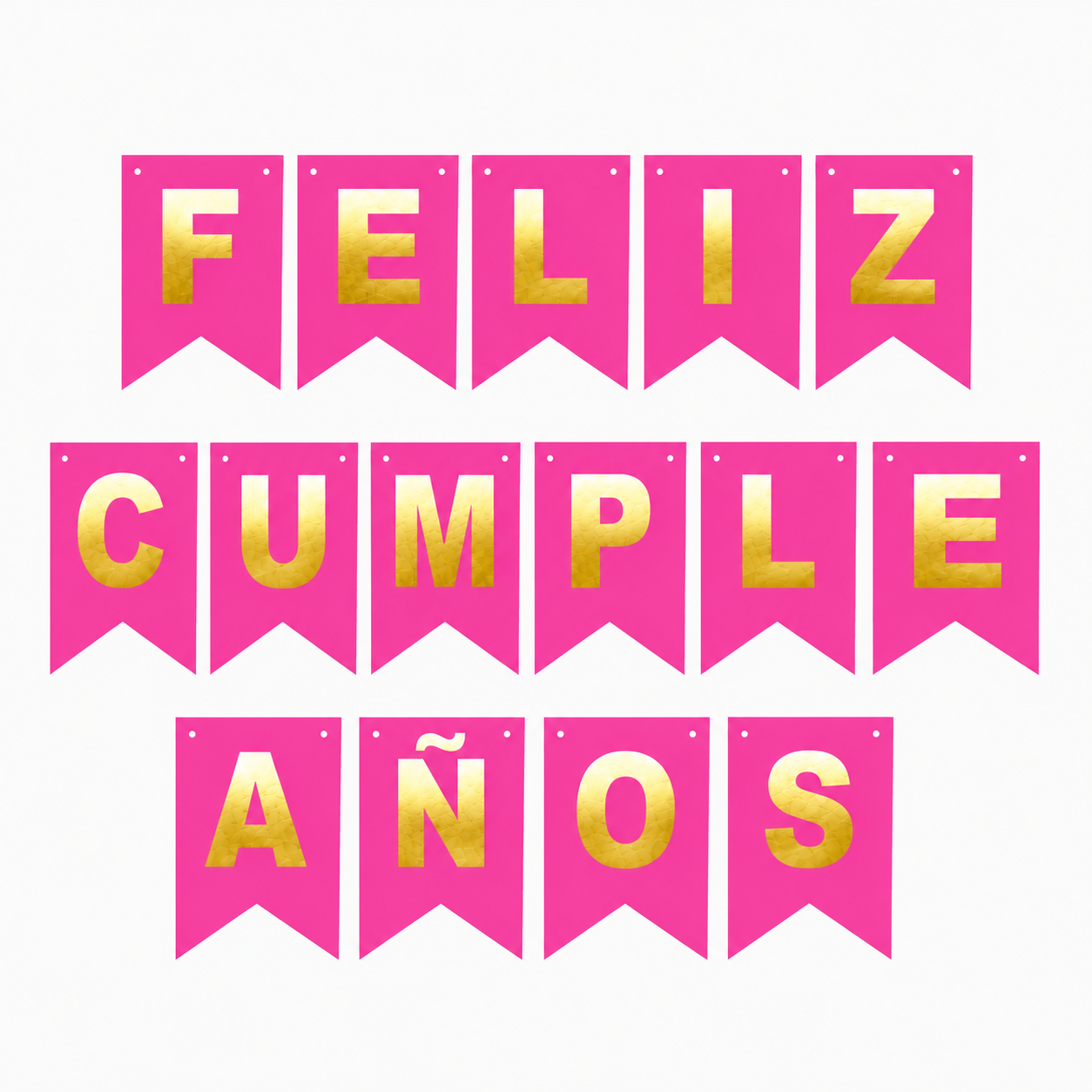 GUIRNALDA FELIZ CUMPLEAÑOS FLUOR ROSADO X1U