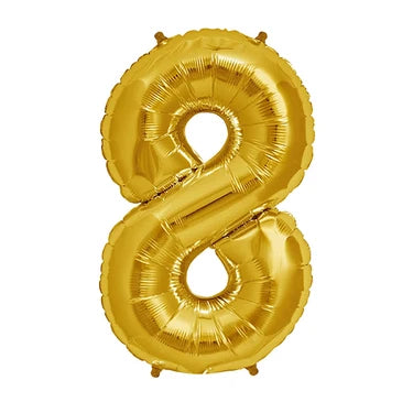 GLOBO N°8 DORADO 40" X1U