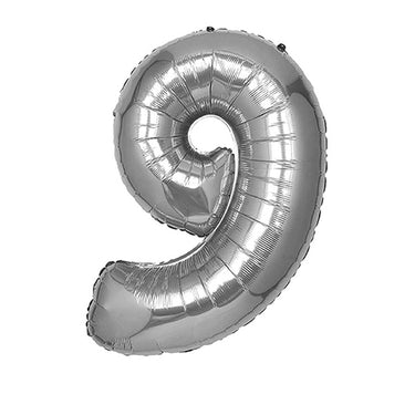 GLOBO N°9 PLATEADO 40" X1U
