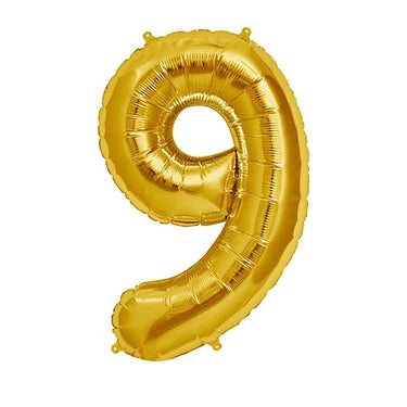 GLOBO N°9 DORADO 16" X1U