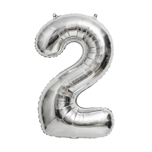 GLOBO 32" N°2 PLATEADO