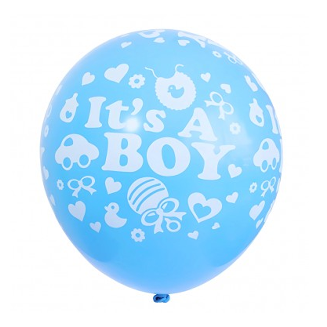 GLOBO 12 BABY SHOWER NIÑO CELESTE BLANCO R12 X25U