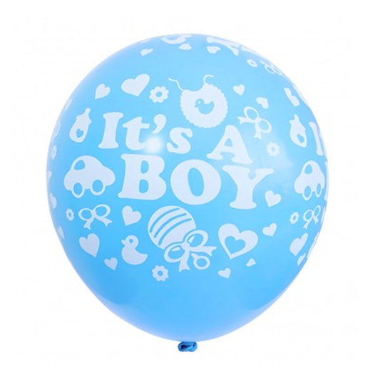 GLOBO 12 BABY SHOWER NIÑO CELESTE BLANCO R12 X25U