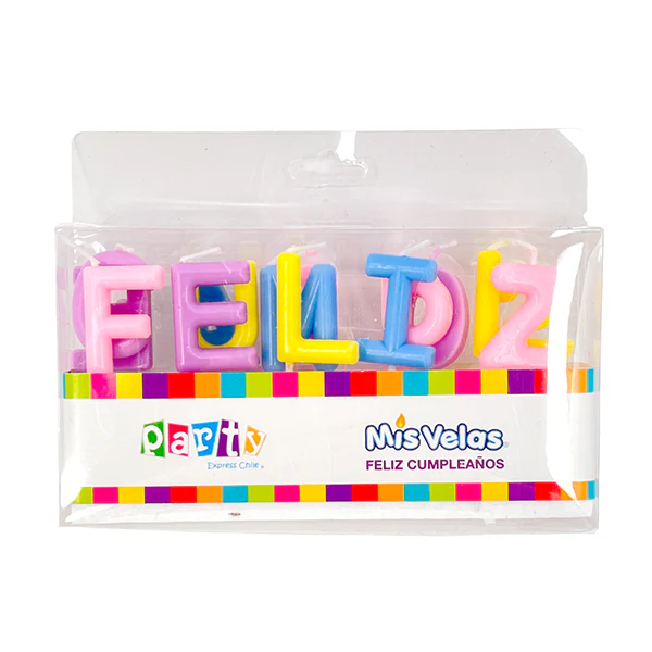 VELA FRASE FELIZ CUMPLEAÑOS COLORES MIXTOS PASTEL X1U