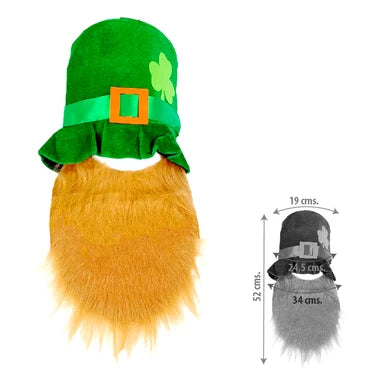 SOMBRERO SAN PATRICK CON BARBA NARANJA X1U