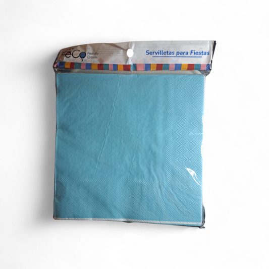 SERVILLETAS COLOR CELESTE 33X33CM X20U