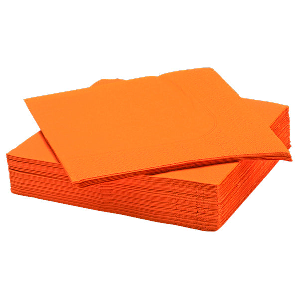 SERVILLETAS COLOR NARANJO 33X33CM X20U