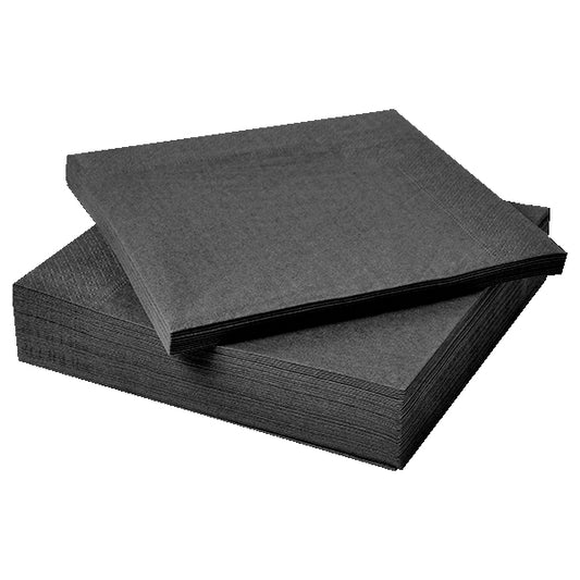 SERVILLETAS COLOR NEGRO 33X33CM X20U