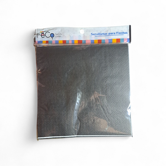 SERVILLETAS COLOR NEGRO 33X33CM X20U