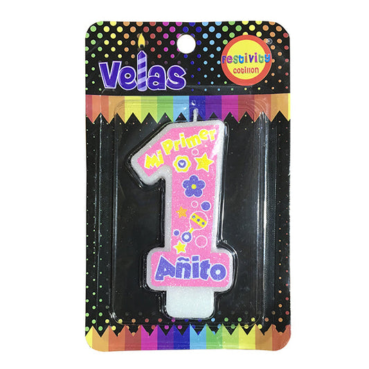 VELA MI 1ER AÑITO ROSADO