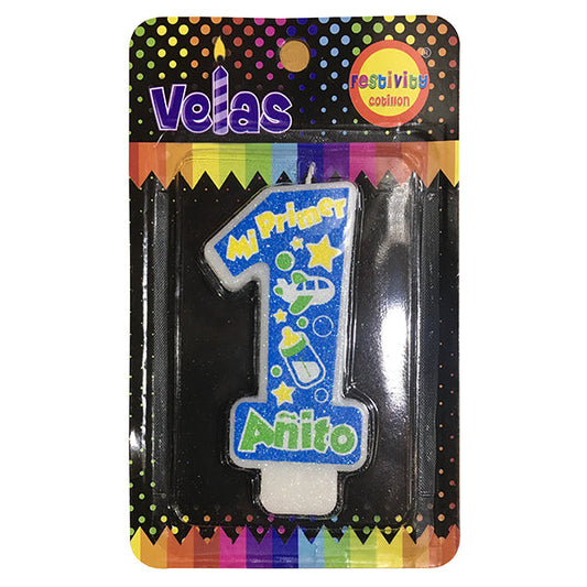 VELA MI 1ER AÑITO CELESTE