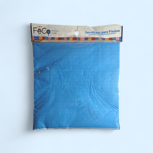 SERVILLETAS COLOR AZUL 33X33CM X20U