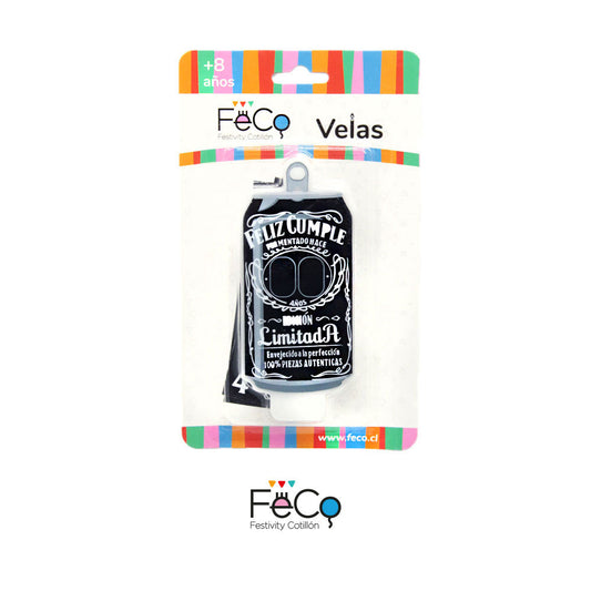 VELA FRASE FELIZ CUMPLE BOTELLA X1U