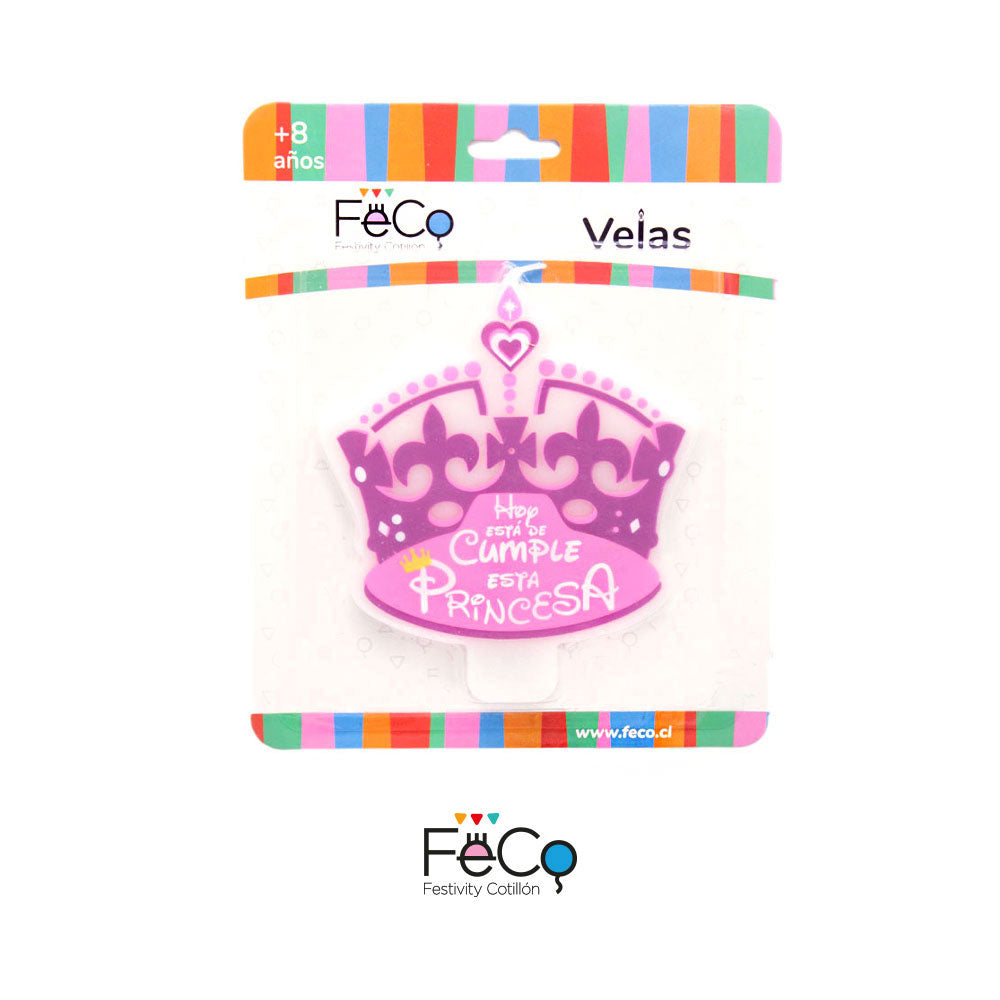 VELA FRASE "HOY ESTÁ DE CUMPLE ESTA PRINCESA" X1U
