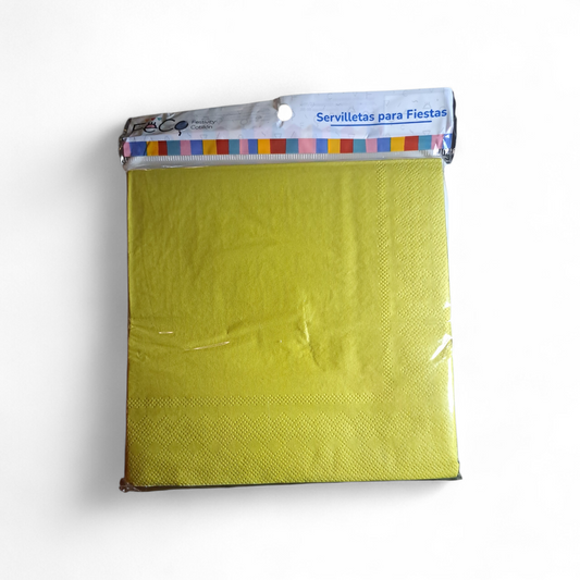 SERVILLETAS COLOR DORADO 33X33CM X20U