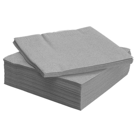 SERVILLETAS COLOR PLATEADO 33X33CM X20U