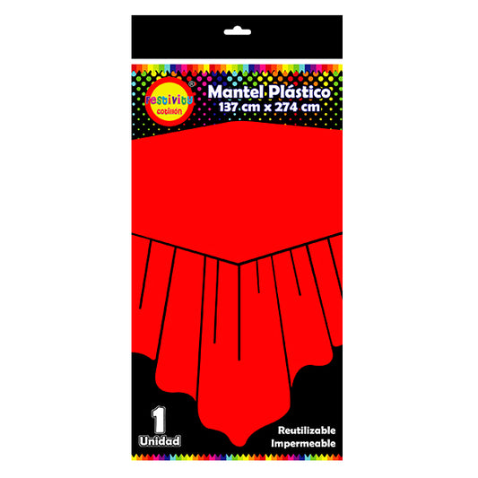 MANTEL REUTILIZABLE 137X274 ROJO