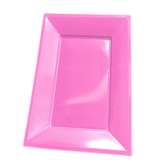 BANDEJA RECT GRANDE ROSADO X3 UNIDADES