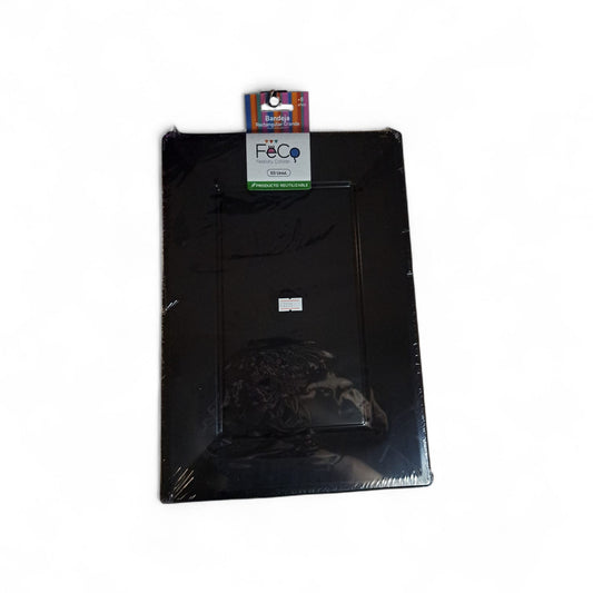 BANDEJA RECT GRANDE NEGRO X3 UNIDADES