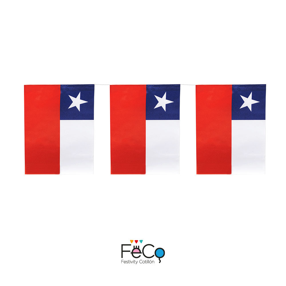 GUIRNALDA BANDERA CHILE PAPEL 10M X1U