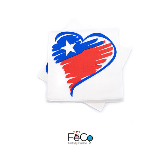 SERVILLETAS CHILE CORAZON X20U