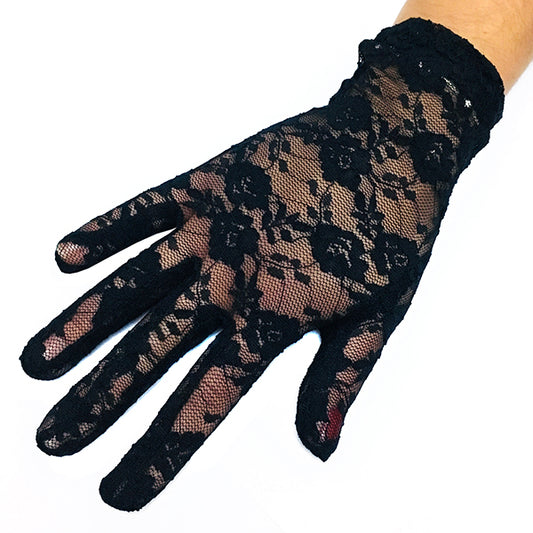 GUANTE ENCAJE NEGRO 21CM X1U