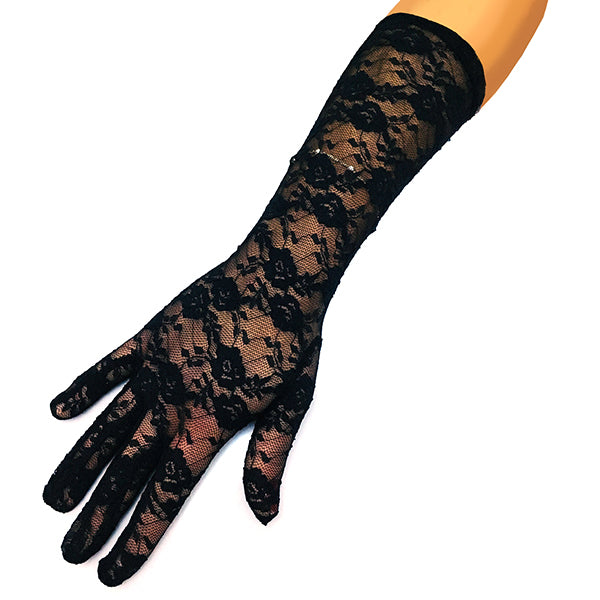 GUANTE ENCAJE NEGRO 34CM X1U