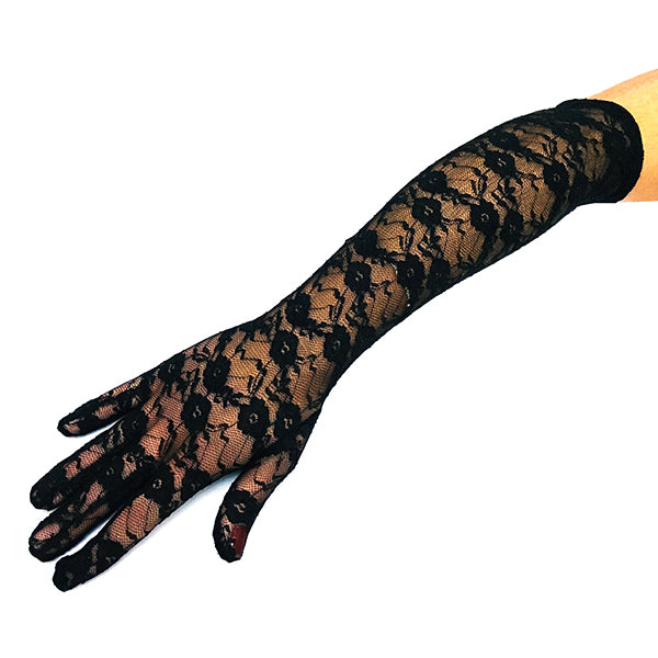 GUANTE ENCAJE NEGRO 45CM X1U