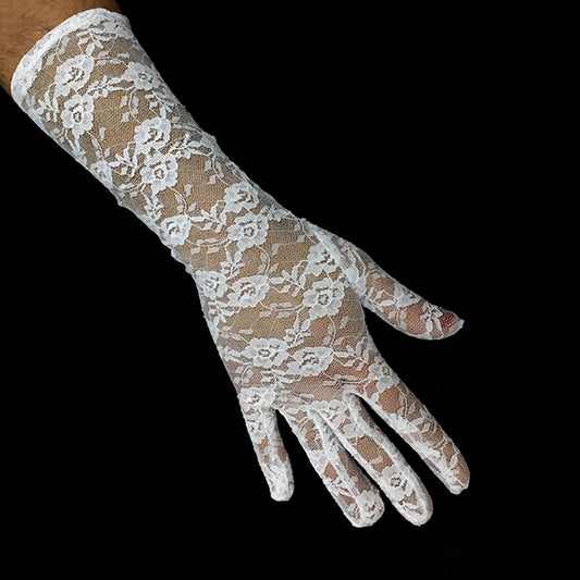 GUANTE ENCAJE BLANCO 34CM X1U