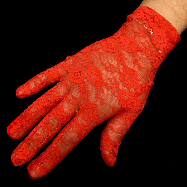 GUANTE ENCAJE ROJO 21CM X1U