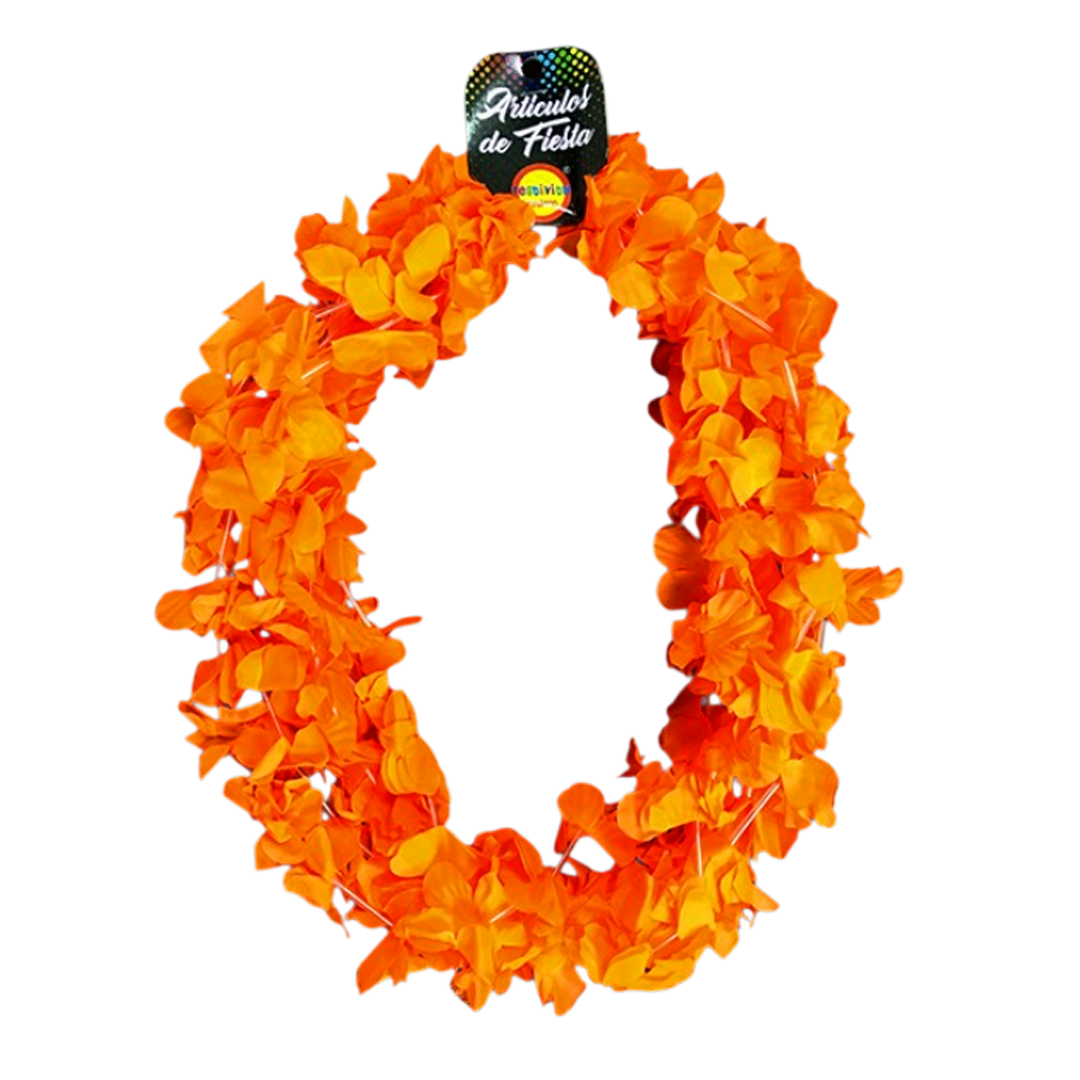 COLLAR FLOR FLUOR NARANJO X6U