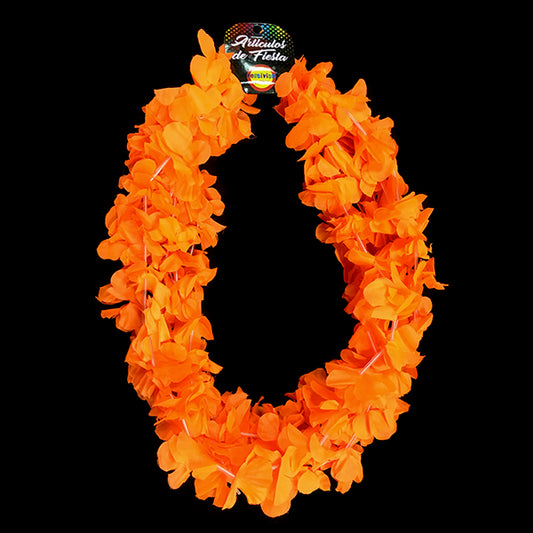 COLLAR FLOR LISO NARANJO X6U
