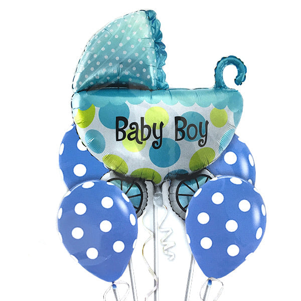 SET GLOBO METALICO COCHE NENE X5UN