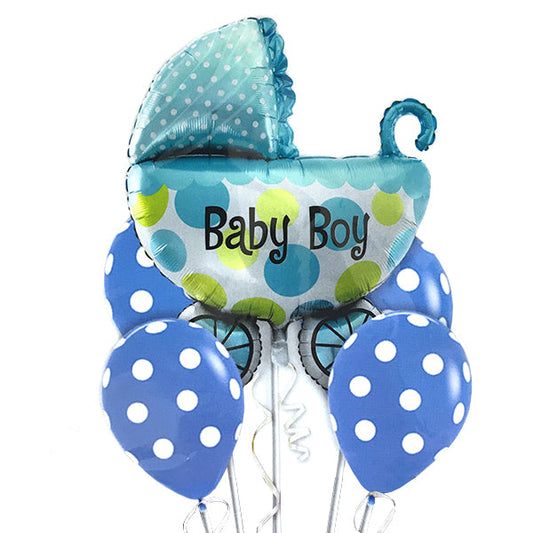 SET GLOBO METALICO COCHE NENE X5UN