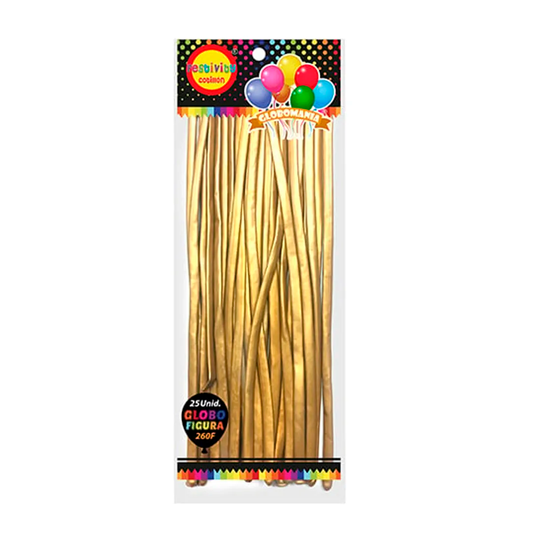 GLOBO FIGURA CHROME DORADO X25 GLOBOMANIA