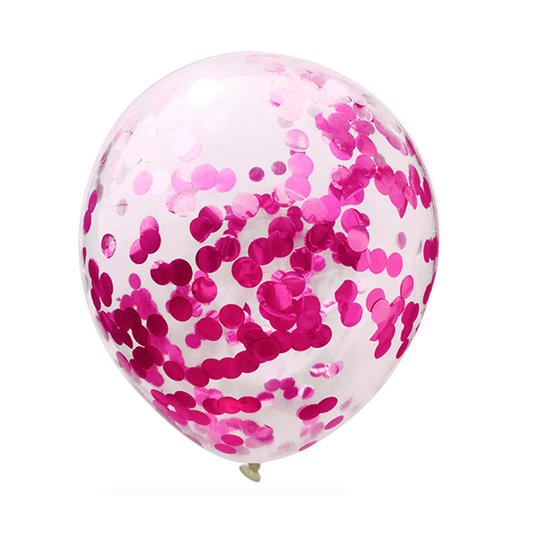 GLOBO CONFETTI FUCSIA R12 30CM X12U