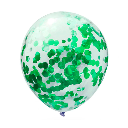 GLOBO CONFETTI VERDE R12 30CM X12U