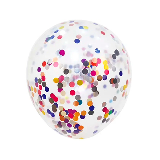 GLOBO CONFETTI ARCOIRIS R12 30CM X12U