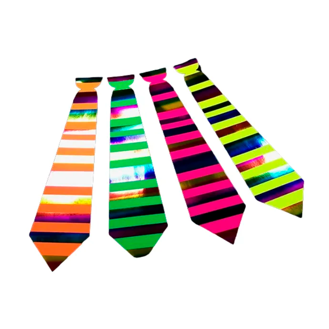 CORBATA CARTON FLUOR ARCOIRIS X 6UN