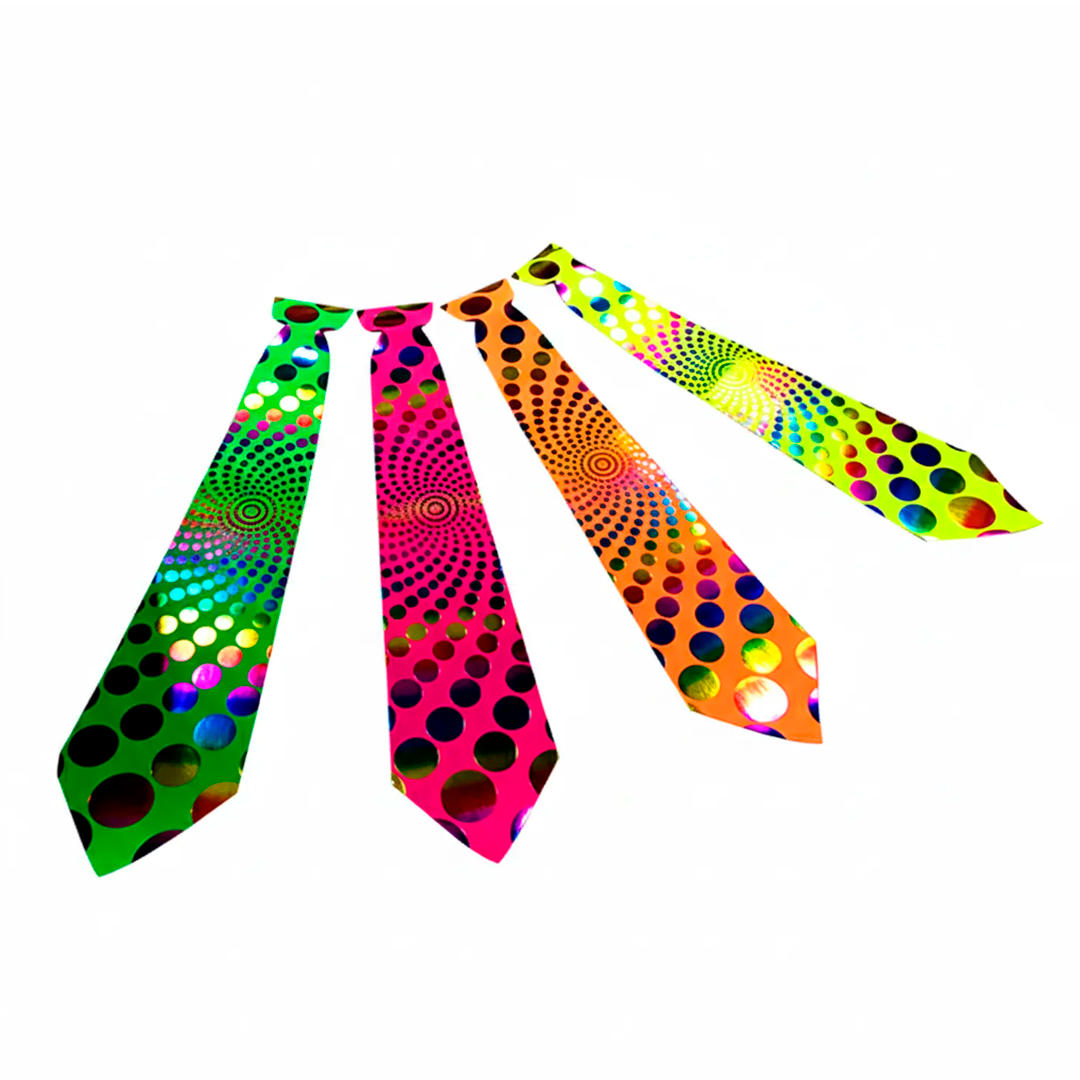 CORBATA CARTON FLUOR POLKA ARCOIRIS X6