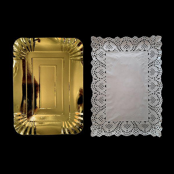 BANDEJA RECTANGULAR BLONDA 25X35CM DORADO X1U