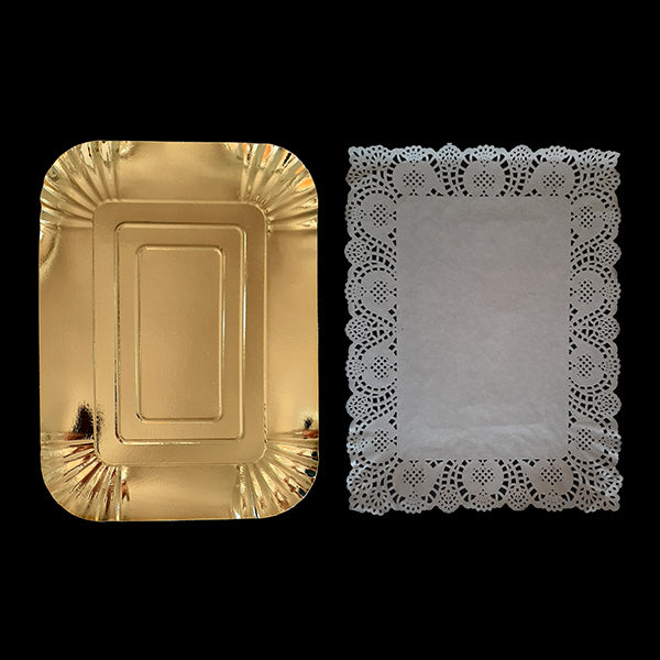 BANDEJA RECTANGULAR BLONDA 29X39CM DORADO X1U