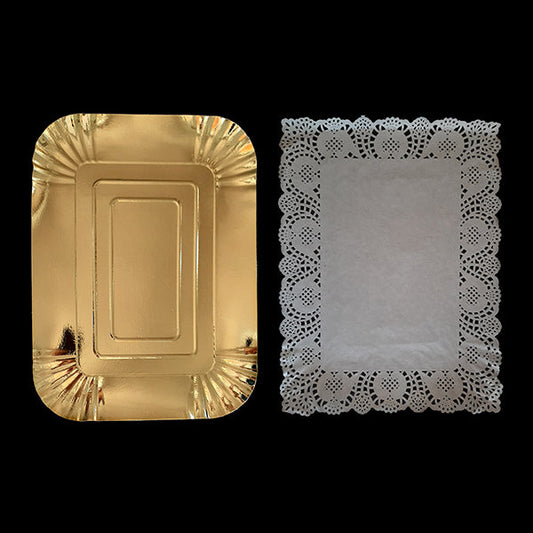 BANDEJA RECTANGULAR BLONDA 29X39CM DORADO X1U