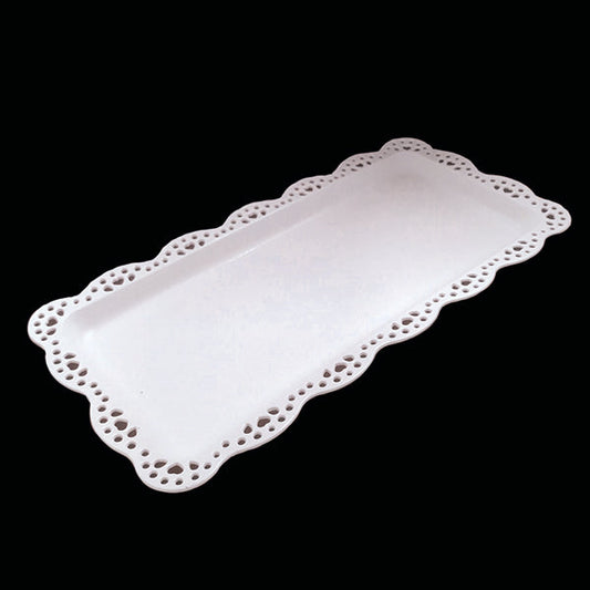 BANDEJA RECTANGULAR PLASTICO 30X15CM BLANCO X1U