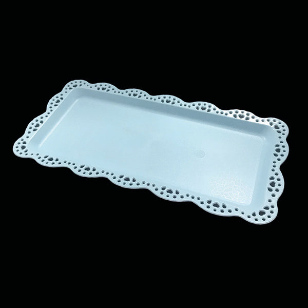 BANDEJA RECTANGULAR PLASTICO 30X15CM CELESTE X1U