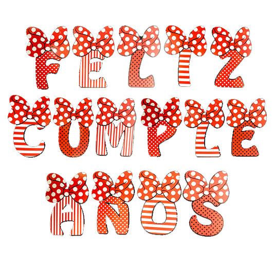 GUIRNALDA FELIZ CUMPLEAÑOS HUMITA ROJO X1U