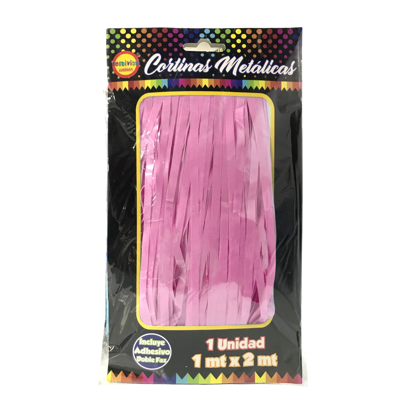 CORTINA PASTEL ROSADO 1X2M X1U