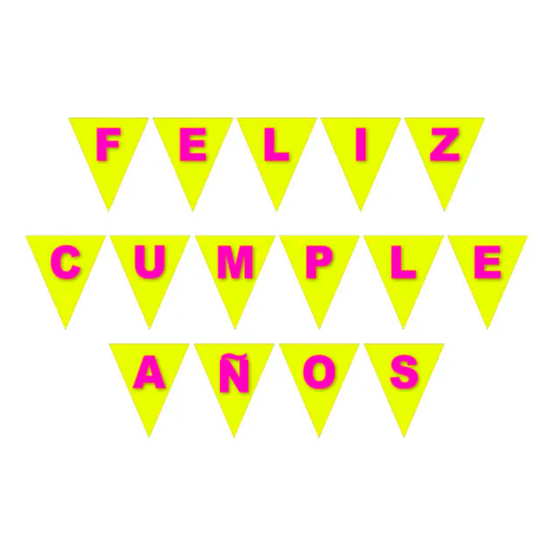 GUIRNALDA BANDERIN 3D F.C.AMARILLO FLUOR