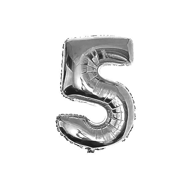 GLOBO 32" N°5 PLATEADO